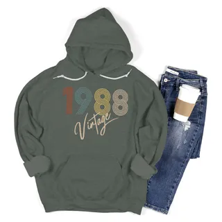 Limited Vintage 1988 Birthday Hoodie – Military Green