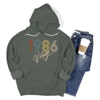 Limited Vintage 1986 Birthday Hoodie – Military Green