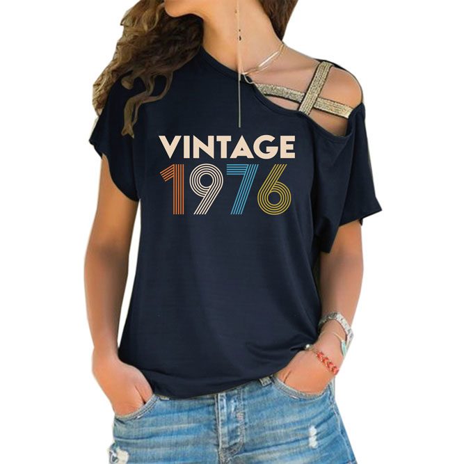 Birthday Shirts Vintage 1976 Limited Edition Off Shoulder Shirt - variant image 1