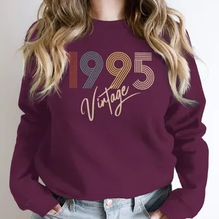 Limited Vintage 1995 Birthday Sweatshirt – Maroon