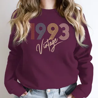 Limited Vintage 1993 Birthday Sweatshirt – Maroon