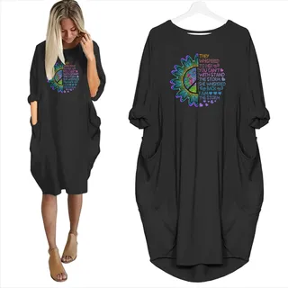They Whispered To Her You Can’t Withstand The Storm Limited Edition Pocket Dress Hippie Clothes – Black