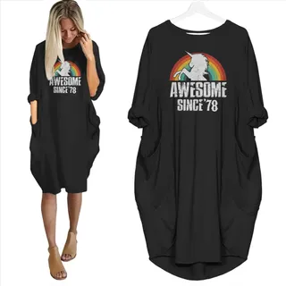 Awesome Since 1978 Limited Edition Pocket Dress – Black