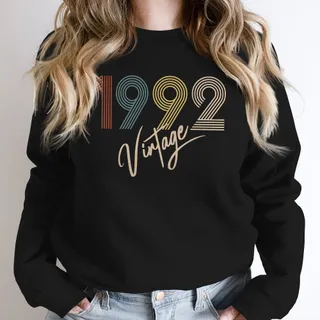 Limited Vintage 1992 Birthday Sweatshirt – Black