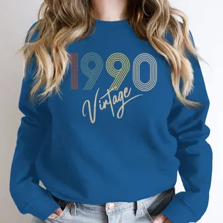 Limited Vintage 1990 Birthday Sweatshirt – Royal