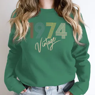 Limited Vintage 1974 Birthday Sweatshirt – Kelly Green