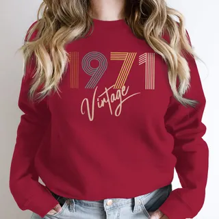 Limited Vintage 1971 Birthday Sweatshirt – Cardinal Red