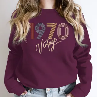Limited Vintage 1970 Birthday Sweatshirt – Maroon