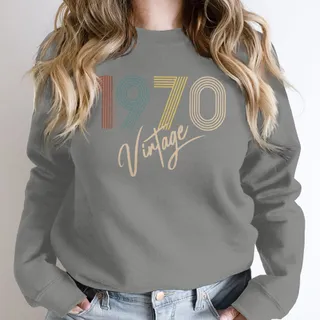 Limited Vintage 1970 Birthday Sweatshirt – Grey