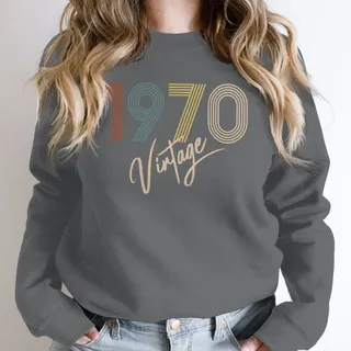 Limited Vintage 1970 Birthday Sweatshirt – Dark Grey