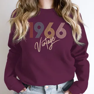 Limited Vintage 1966 Birthday Sweatshirt – Maroon