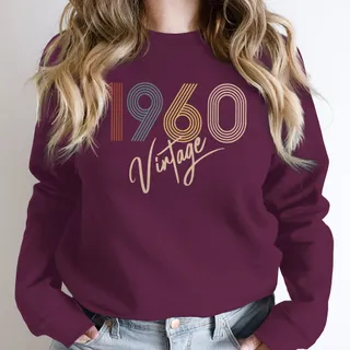 Limited Vintage 1960 Birthday Sweatshirt – Maroon