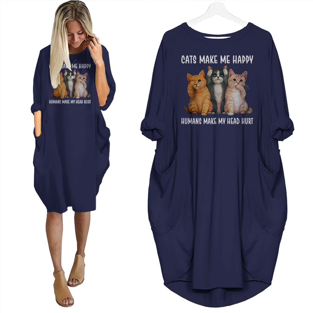 Cats Make Me Happy Nightgown For Women - variant image 1