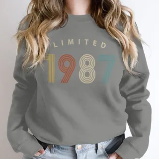 Limited Birthday 1987 Birthday Sweatshirt – Grey