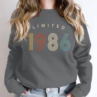 Limited Birthday 1986 Birthday Sweatshirt – Dark Grey
