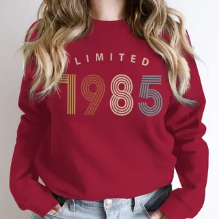 Limited Birthday 1985 Birthday Sweatshirt – Cardinal Red