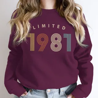 Limited Birthday 1981 Birthday Sweatshirt – Maroon