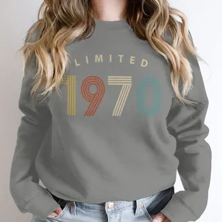 Limited Birthday 1970 Birthday Sweatshirt – Grey