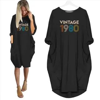 Vintage 1980 Limited Edition Pocket Dress – Red