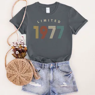 Limited Birthday 1977 Birthday T-Shirt – Dark Heather