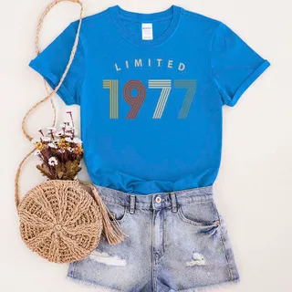 Limited Birthday 1977 Birthday T-Shirt – Royal