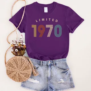 Limited Birthday 1970 Birthday T-Shirt – Purple
