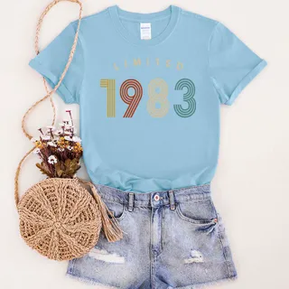 Limited Birthday 1983 Birthday T-Shirt – Light Blue