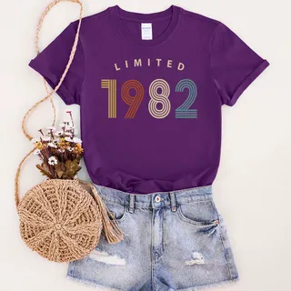 Limited Birthday 1982 Birthday T-Shirt – Purple