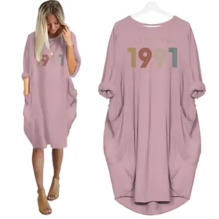 Limited Nightgown 1991 Birthday Pocket Dress – Pink