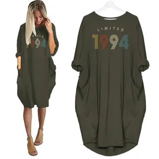 Limited Nightgown 1994 Birthday Pocket Dress – Green