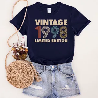 Vintage Limited 1998 Birthday T-Shirt – Navy