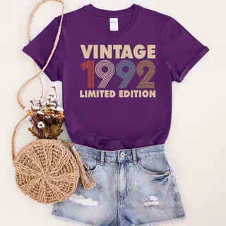 Vintage Limited 1992 Birthday T-Shirt – Purple