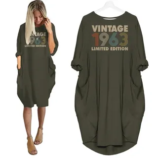 Vintage Limited Nightgown 1963 Birthday Pocket Dress – Green