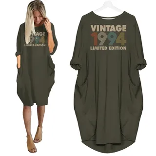 Vintage Limited Nightgown 1994 Birthday Pocket Dress – Green