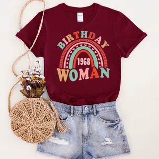 Retro 1968 Birthday T-Shirt – Maroon
