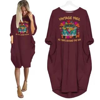 Vintage Trips 1962 Birthday Pocket Dress – Red