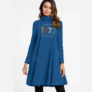 Limited 1972 Women's High Neck Dress – Royal