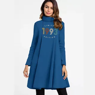 Limited 1993 Women's High Neck Dress – Royal
