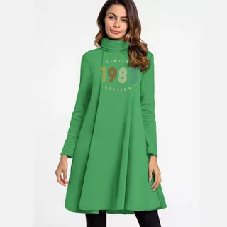 Limited 1983 Women's High Neck Dress – Kelly Green