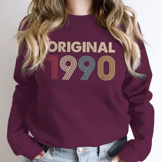 Original 1990 Birthday Sweatshirt – Maroon