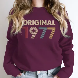 Original 1977 Birthday Sweatshirt – Maroon