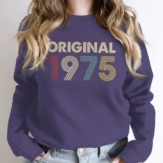 Original 1975 Birthday Sweatshirt – Purple