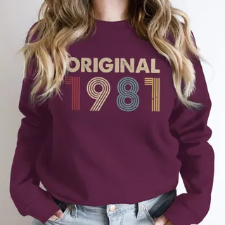 Original 1981 Birthday Sweatshirt – Maroon