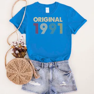 Original 1991 Birthday T-Shirt – Royal