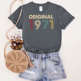 Original 1971 Birthday T-Shirt – Dark Heather
