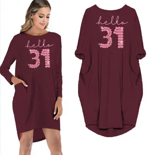 Hello 31 Birthday Pocket Dress – Red
