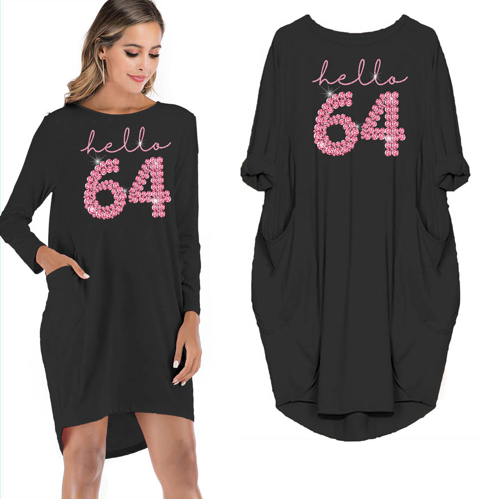 Hello 64 Birthday Pocket Dress - variant image 1