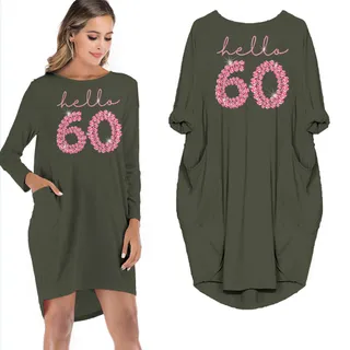 Hello 60 Birthday Pocket Dress – Green