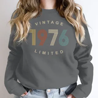 Limited Vintage 1976 Birthday Sweatshirt – Dark Grey