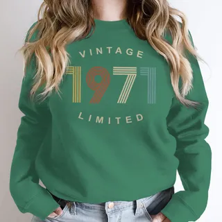 Limited Vintage 1971 Birthday Sweatshirt – Kelly Green